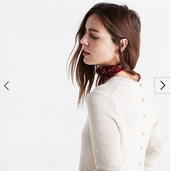 MADEWELL BACKROAD button back sweater - Burgandy - Picture 5 of 6
